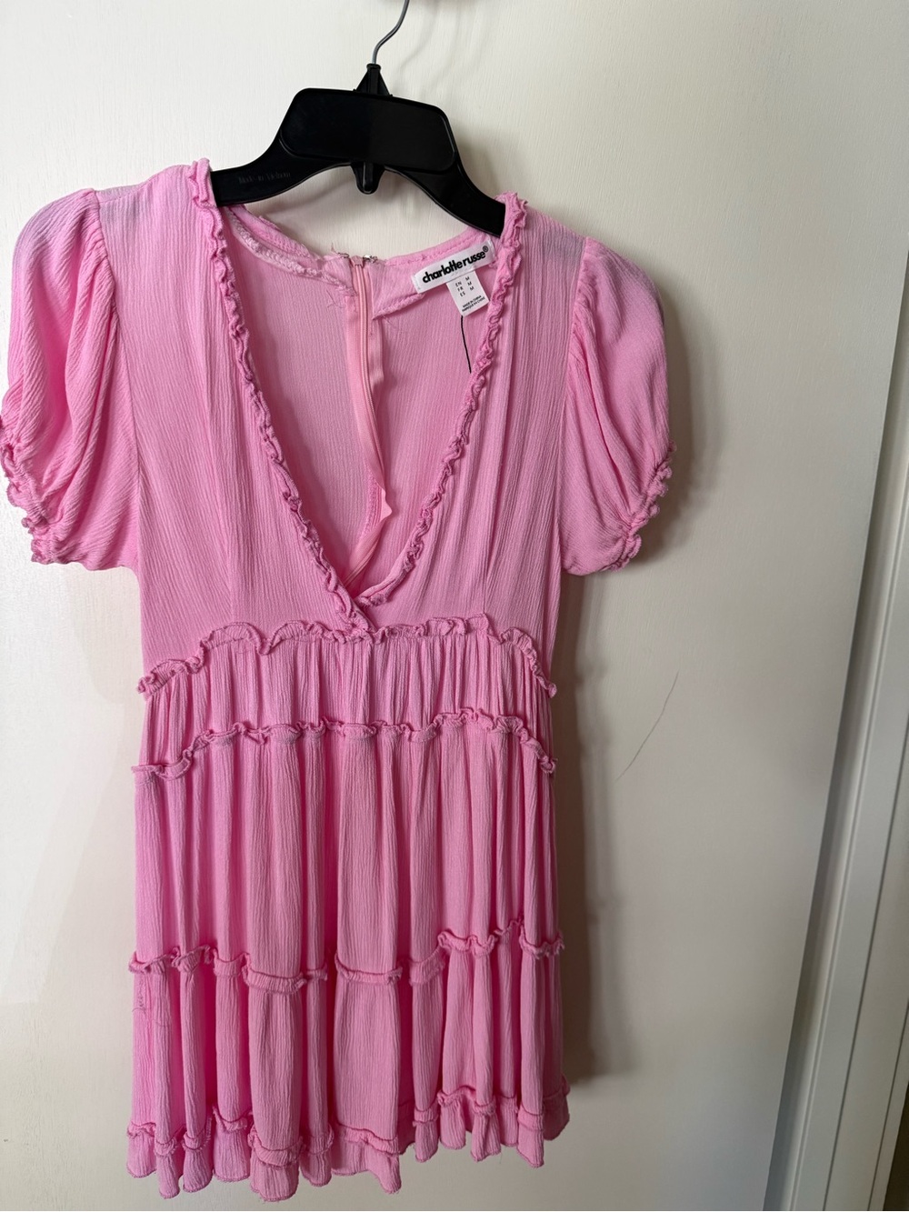 charlotterusse Pink Ruffle Trim Blouse